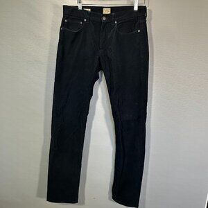 J Crew Pants Mens 32 Black Corduroy Cotton Stretch Style 484  Straight Leg